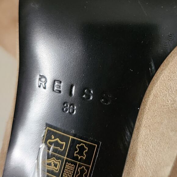 Reiss Ashton Pointed Toe Stiletto Heel Suede Ankle Booties Boots Biscuit Beige 5 - Picture 11 of 11